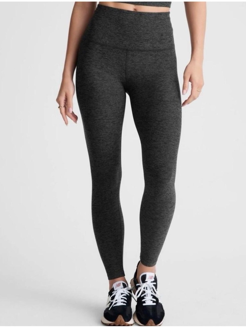 Beyond Yoga Women’s Sz L Charcoal Gray Spacedye Leggings High Rise Midi